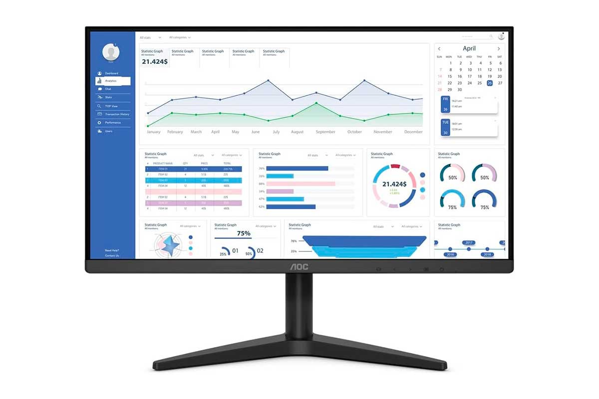 Monitor AOC 21.5" VGA e HDMI e painel VA
